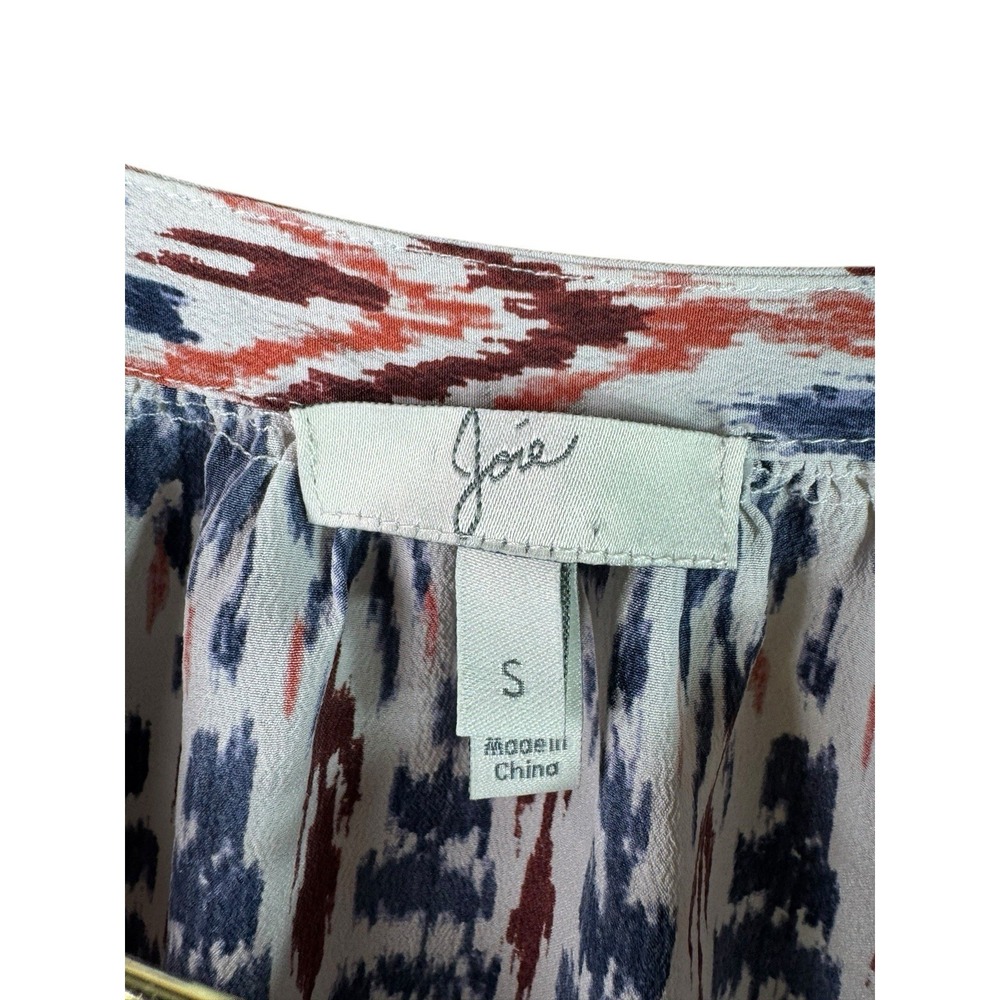JOIE Puff Sleeve Multicolor Silk Blouse Size Small - Picture 5 of 6